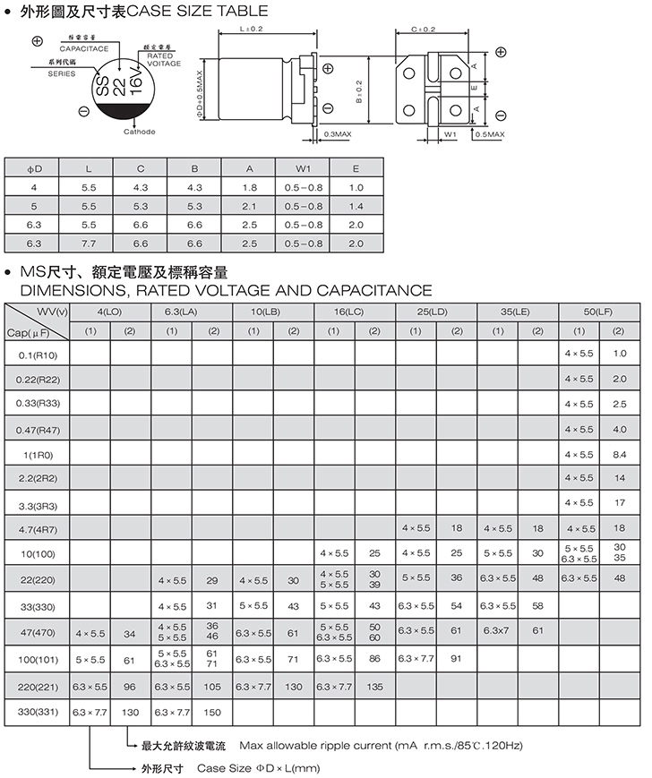 220uf片式鋁電解電容
