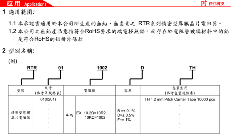 旺詮貼片厚膜電阻應(yīng)用